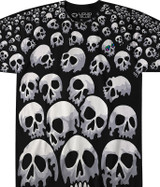 Skulls Terminator Skull Black T-Shirt Tee Liquid Blue