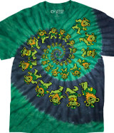 Food Mustard & Ketchup Spiral Tie-Dye T-Shirt Tee Liquid Blue