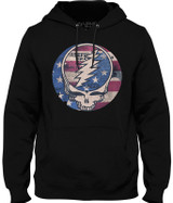 Grateful Dead USA Distressed SYF Black Hoodie Liquid Blue