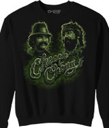 Cheech and Chong Green Smoke Black Sweatshirt Tee