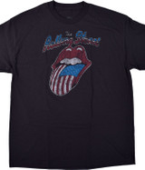 Rolling Stones Classic Tongue Black Liquid Tee Blue T-Shirt