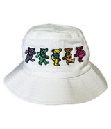 Grateful Dead Dancin Bear White Bucket Hat