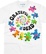 Grateful Dead Spiral Bears 3.0 White T-Shirt Tee Liquid Blue