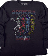 Grateful Dead Marquee Dead Thermal Long Sleeve Black T-Shirt Tee Liquid Blue