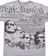 Americana We The People Grey T-Shirt Tee Liquid Blue