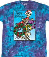 Grateful Dead Liquid Blue Bertha Baseball 65 Skull Print T-Shirt Mens Small  Slim