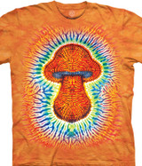 Light Fantasy Mushroom Haven Tie-Dye T-Shirt Tee Liquid Blue