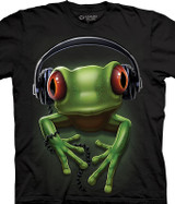 Frog Rock Black T-Shirt Tee by Liquid Blue