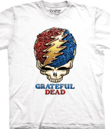 Grateful Dead Steal Your Bones & Roses White T-Shirt Tee by Liquid Blue