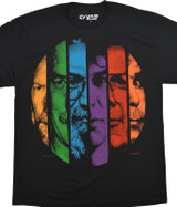 Grateful Dead Faces Black T-Shirt Tee Liquid Blue