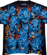 Dark Fantasy Circus Nightmare Black T-Shirt Tee Liquid Blue