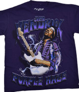 Jimi Hendrix Purple Haze Clearance Purple T-Shirt Tee Liquid Blue