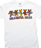 Grateful Dead Tie-Dye Bears Clearance White T-Shirt Tee Liquid Blue