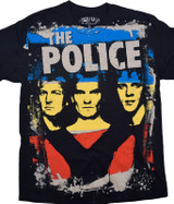 The Police The Synchronicity Havok Clearance Black T-Shirt Tee Liquid Blue