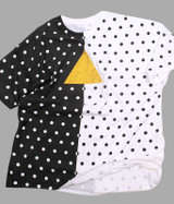 Polka-Dot White T-Shirt Tee Liquid Blue