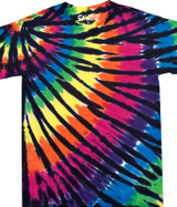 Liquid Blue Streak Rainbow Black Tie-Dye T-Shirt Tee Liquid Blue