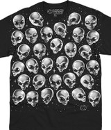 Space Alien Pile Black T-Shirt Tee Liquid Blue