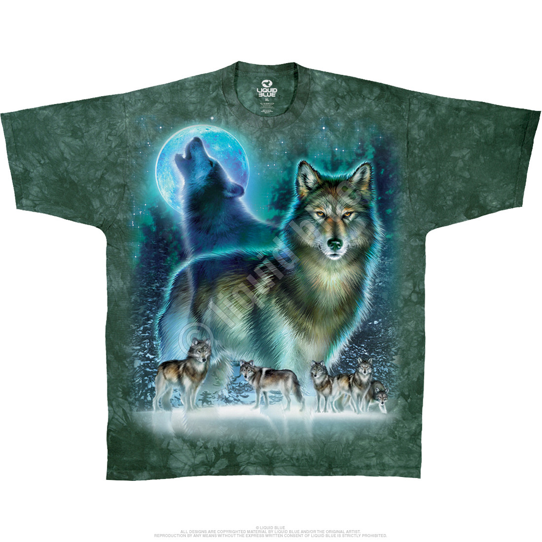 Playera Glow In The Dark Luna Tie Dye T-Shirt A Wolves Habitat