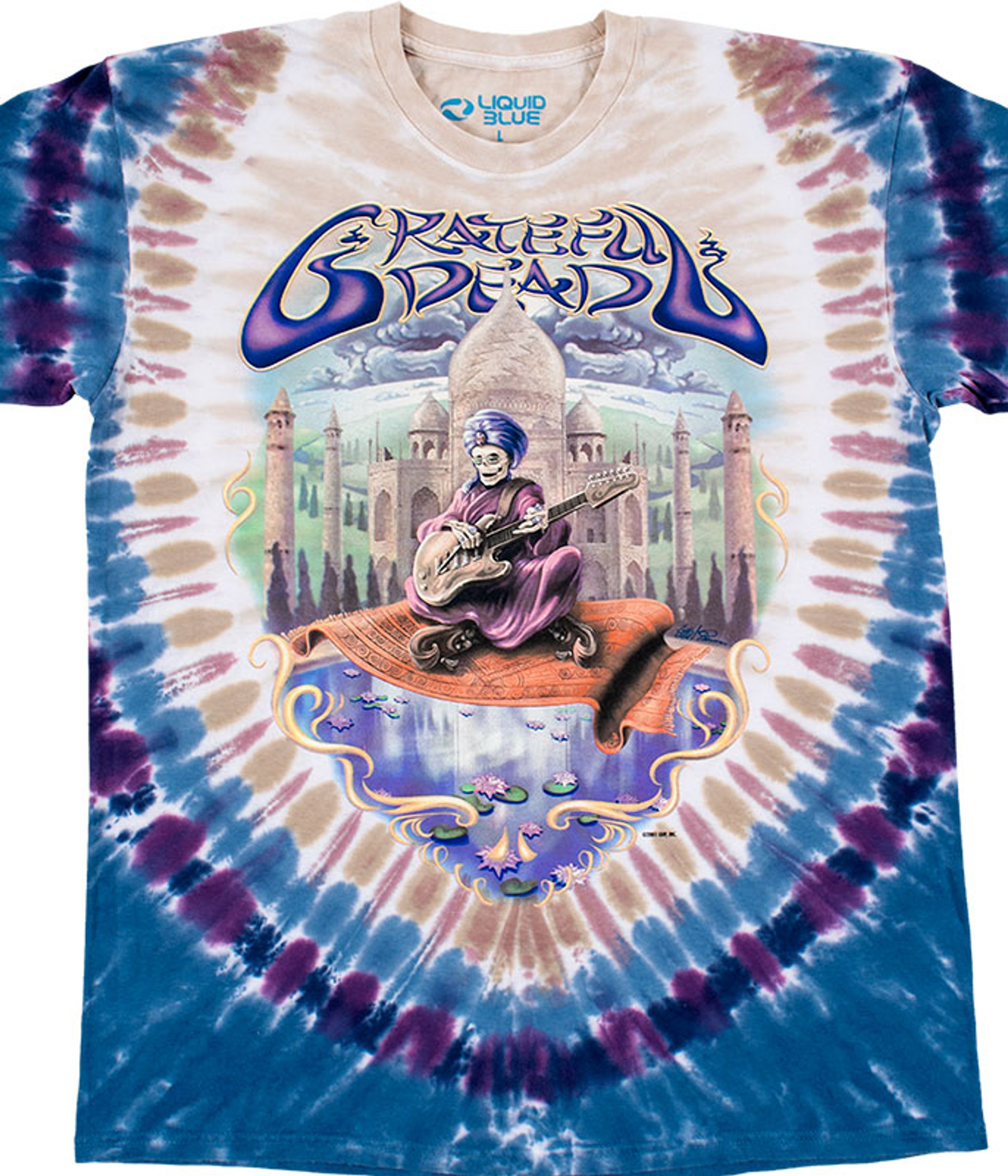 Grateful Dead Carpet Ride Tie-Dye T-Shirt Tee Liquid Blue