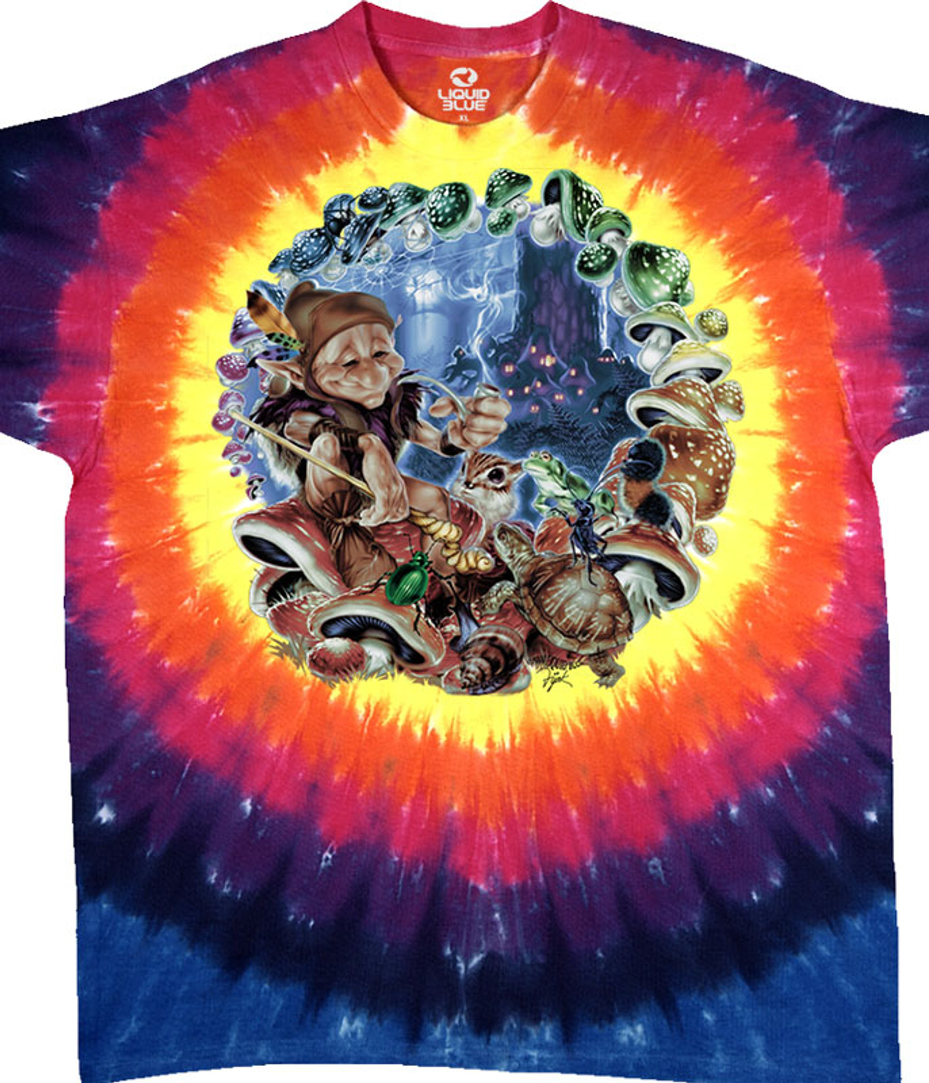 さらに100円引き◆LMC◆TIE DYE MUSHROOM LONG SLV TEE Light Fantasy Mushroom Haven Tie-Dye T-Shirt Tee Liquid Blue