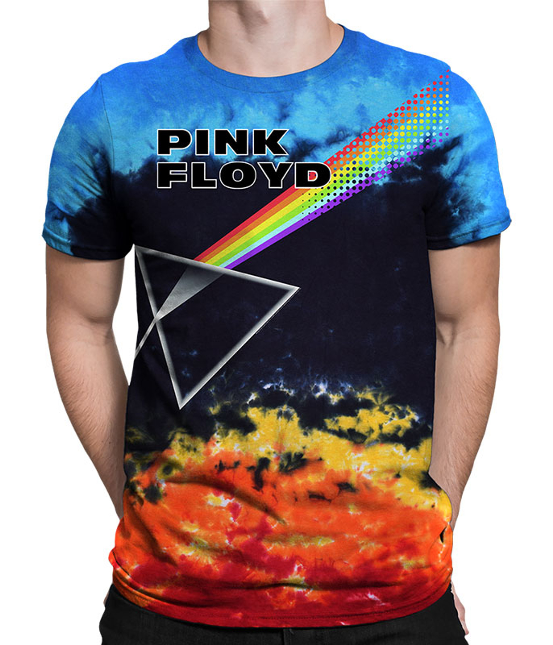 Pink Floyd Us And Them Tie-Dye T-Shirt Tee Liquid Blue