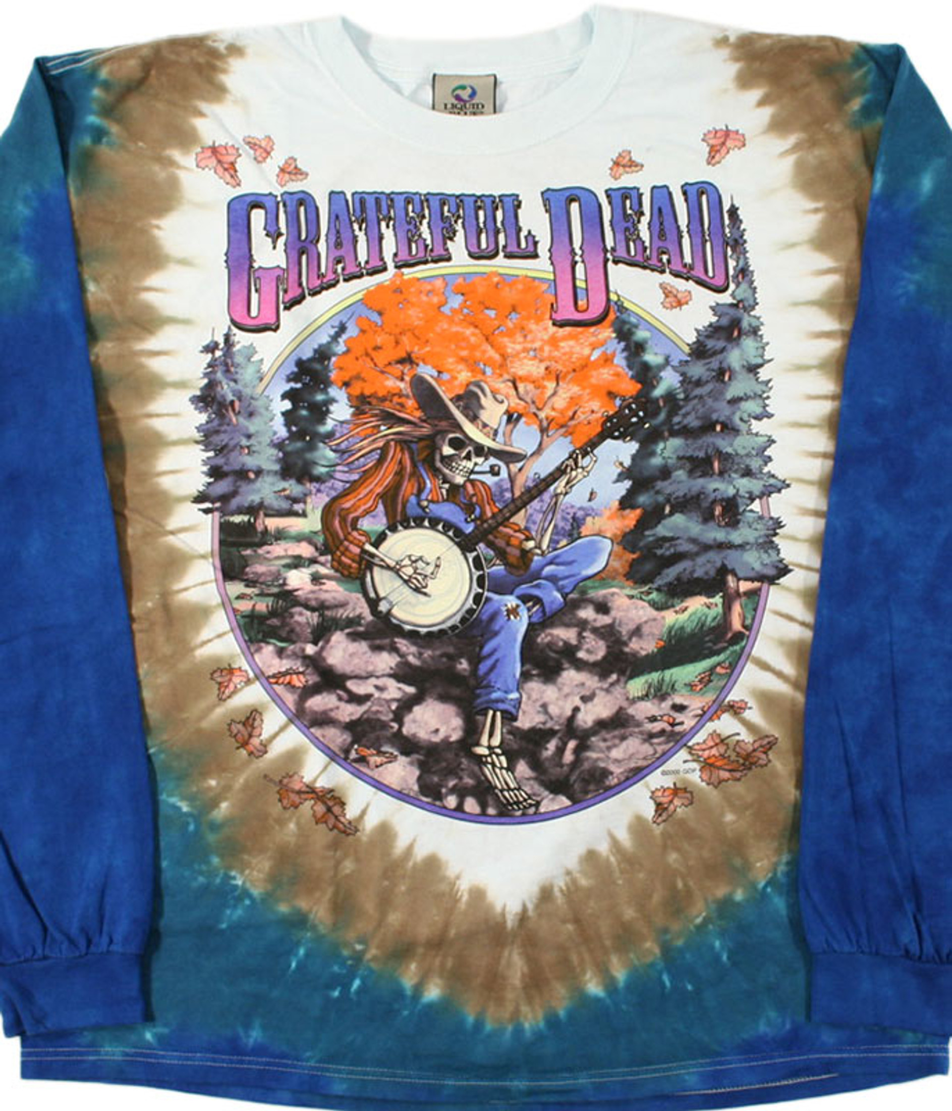 Grateful Dead Banjo Country Skeleton Rock Music Tie Dye Mens T Shirt M-6xl - M