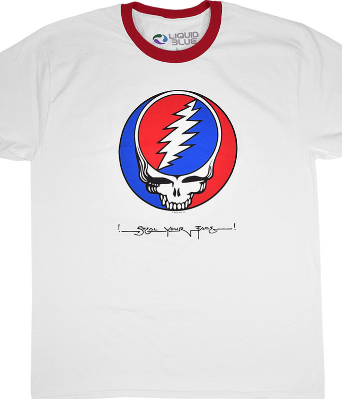 Grateful Dead Steal Your Face Ringer White Ringer T-Shirt Tee