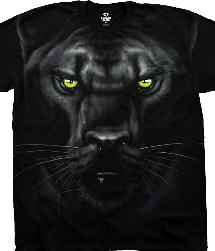 Exotic Wildlife Majestic Panther Black Athletic T-Shirt Tee Liquid