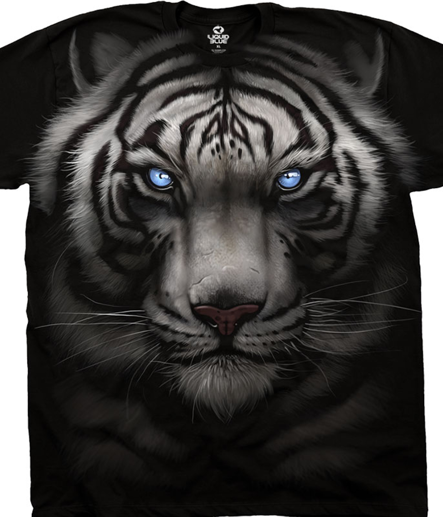 Majestic White Tiger Black Athletic T-Shirt