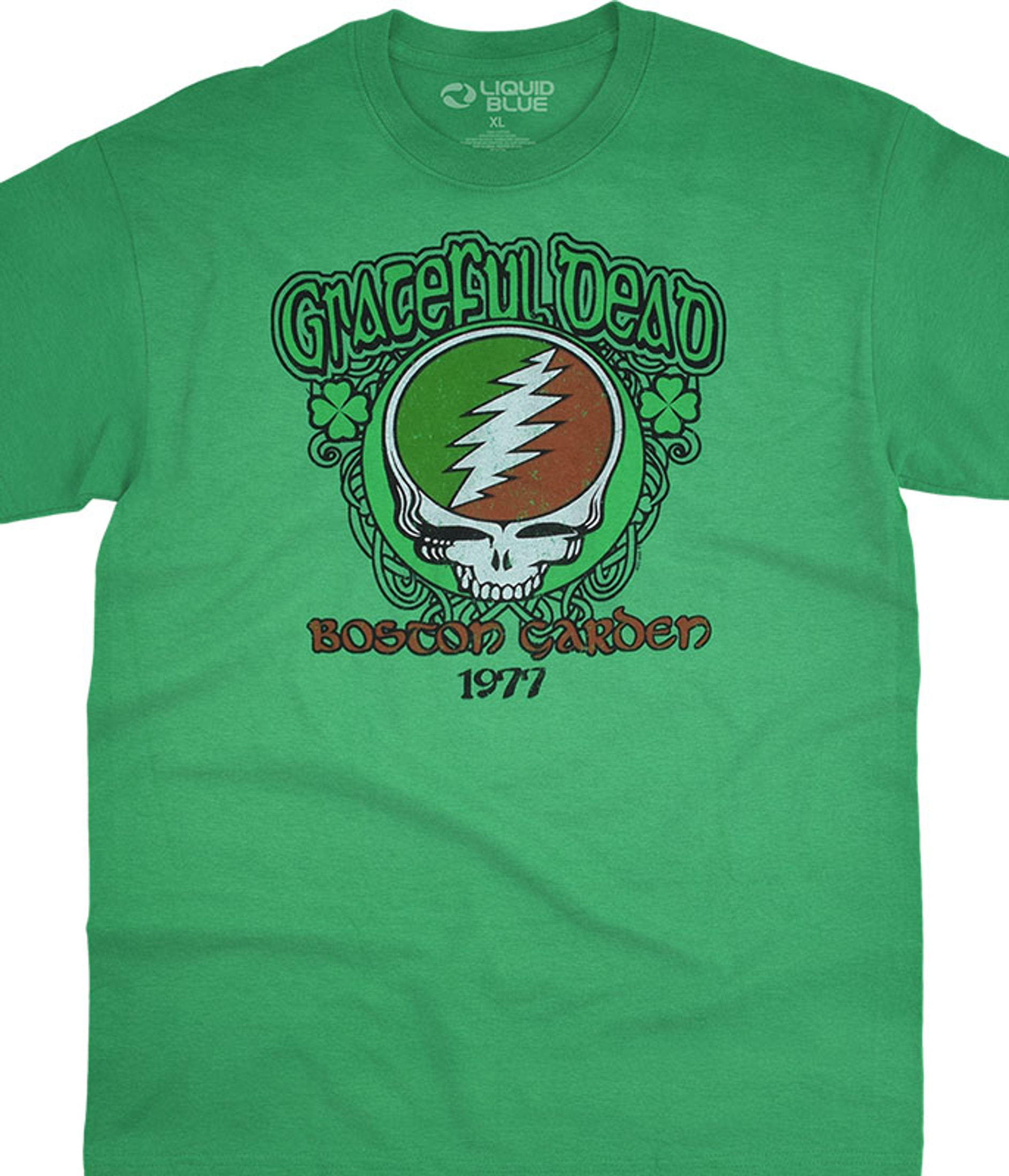 Grateful Dead Shamrock 77 Green T-Shirt Tee Liquid Blue