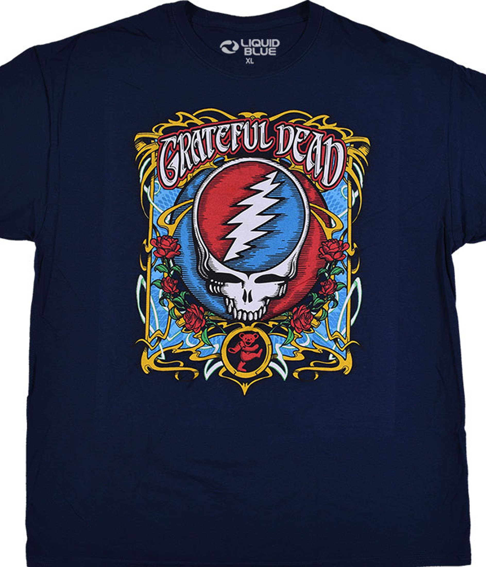 Grateful Dead - Steal Your Roses T-Shirt Blue