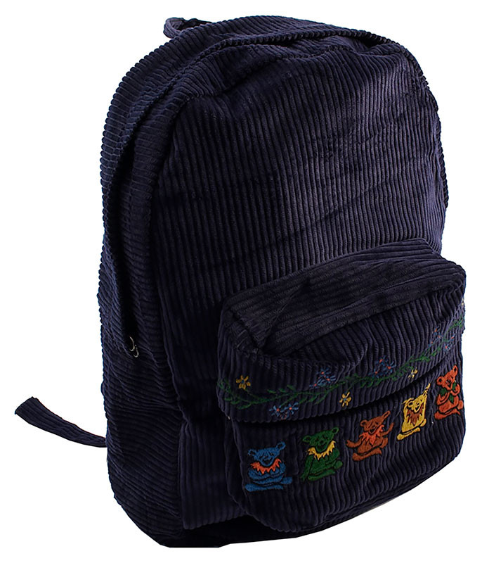Grateful Dead GD Zen Bear Corduroy Backpack Liquid Blue