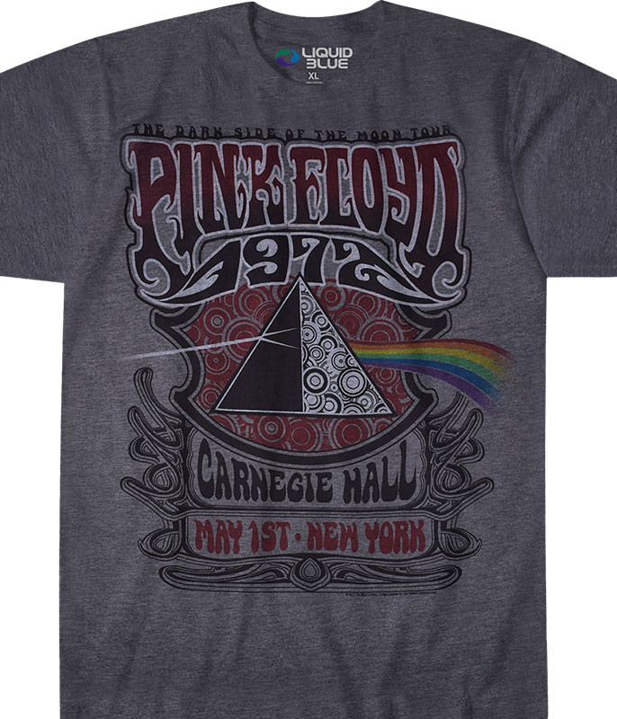 Pink Floyd Carnegie Hall Dark Heather Poly-Cotton T-Shirt Tee