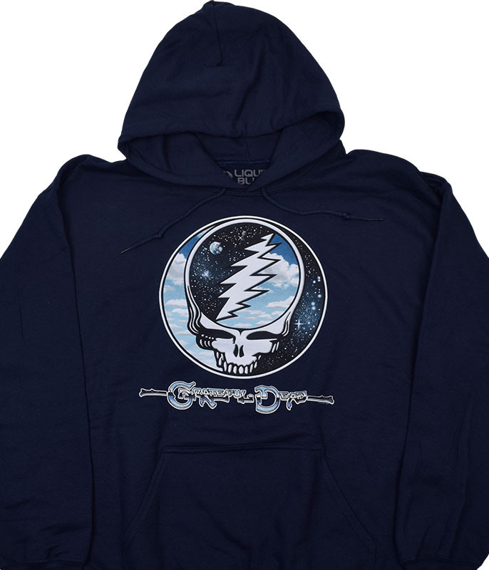 Grateful Dead Steal Your Sky And Space Navy Hoodie Liquid Blue