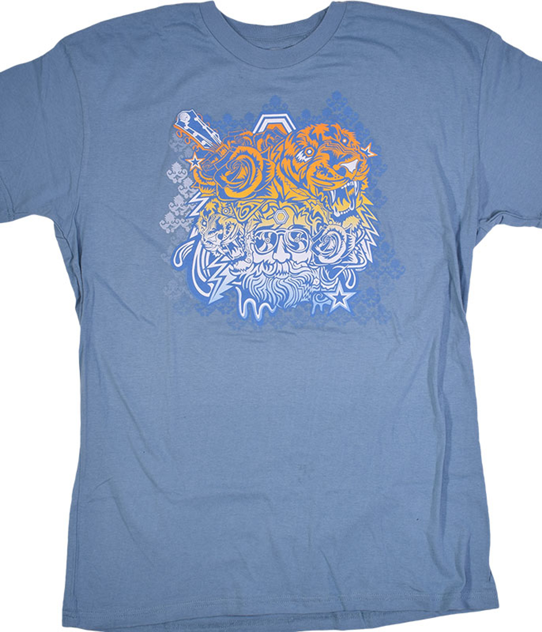 Jerry Garcia Tigers Blue T-Shirt Liquid Tee Blue