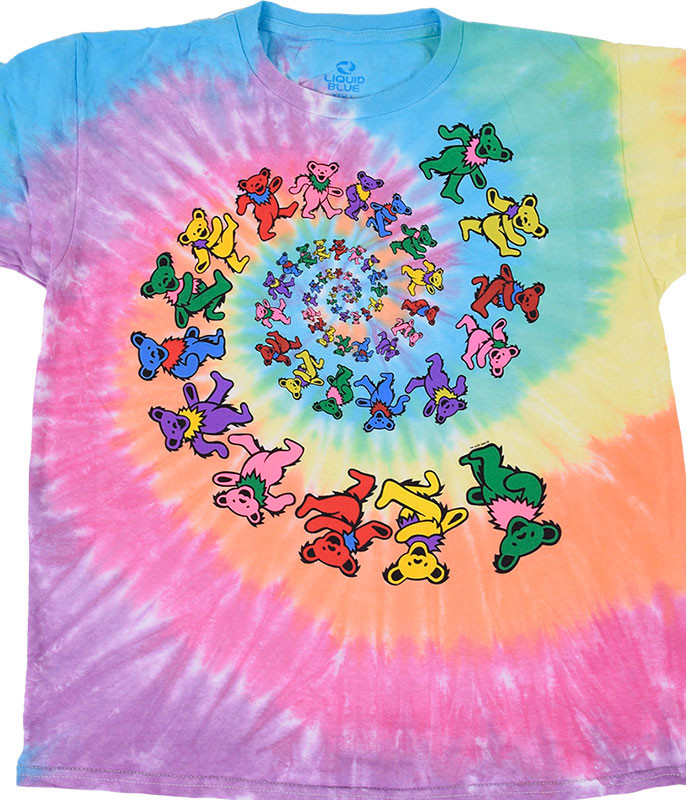 grateful dead spiral bears t shirt