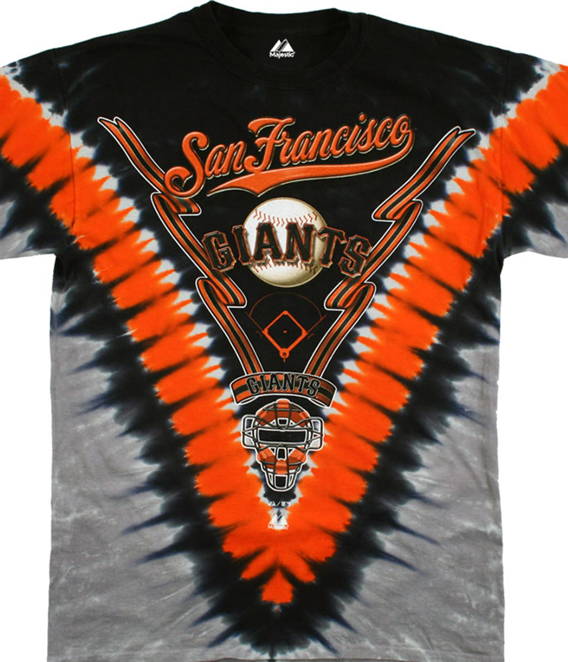 Vintage Mlb San Francisco Tie Dye Giants T-shirt XL Black Orange