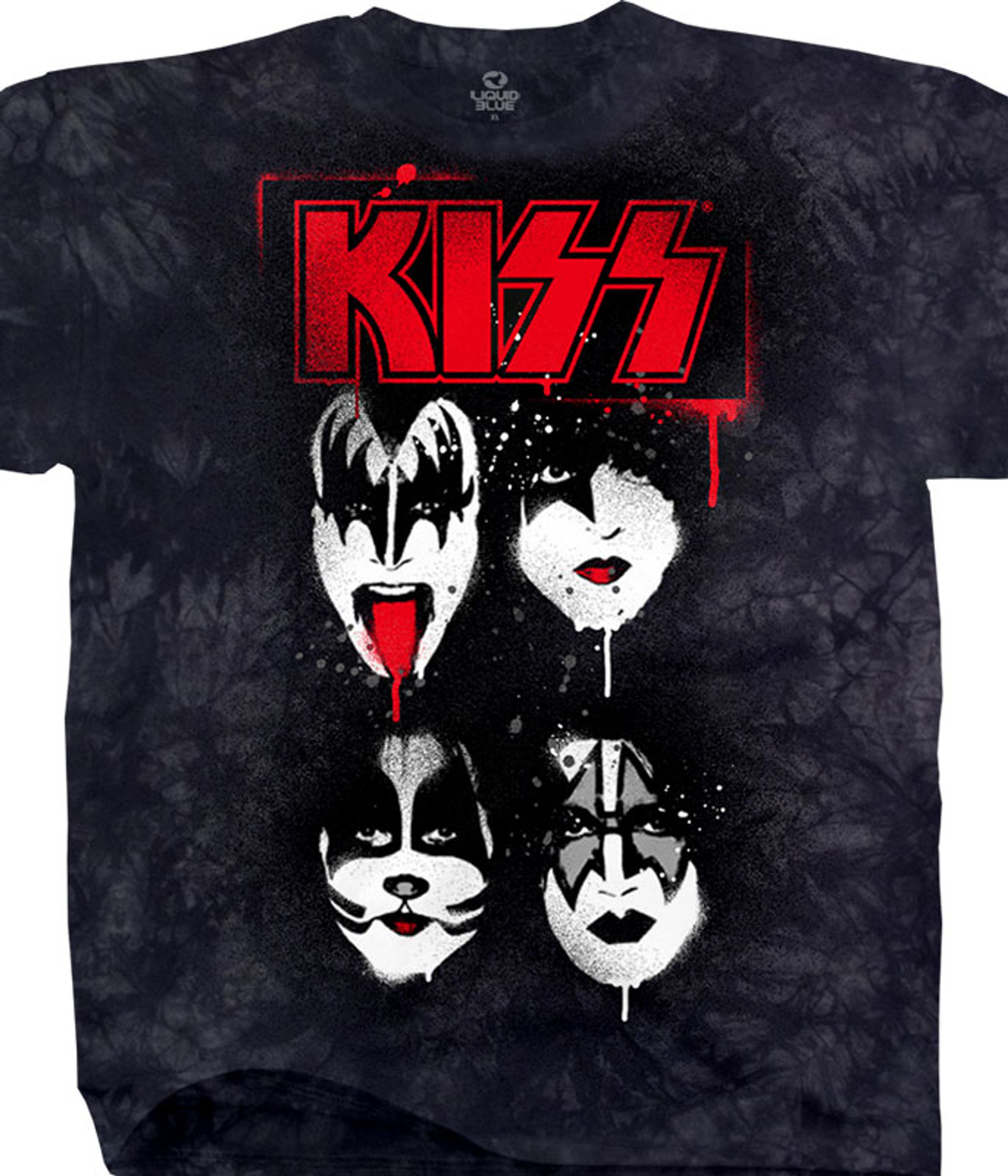 St Louis Cardinals Rock Band Kiss Liquid Blue Red T Shirt Dressed To Kill  XXL