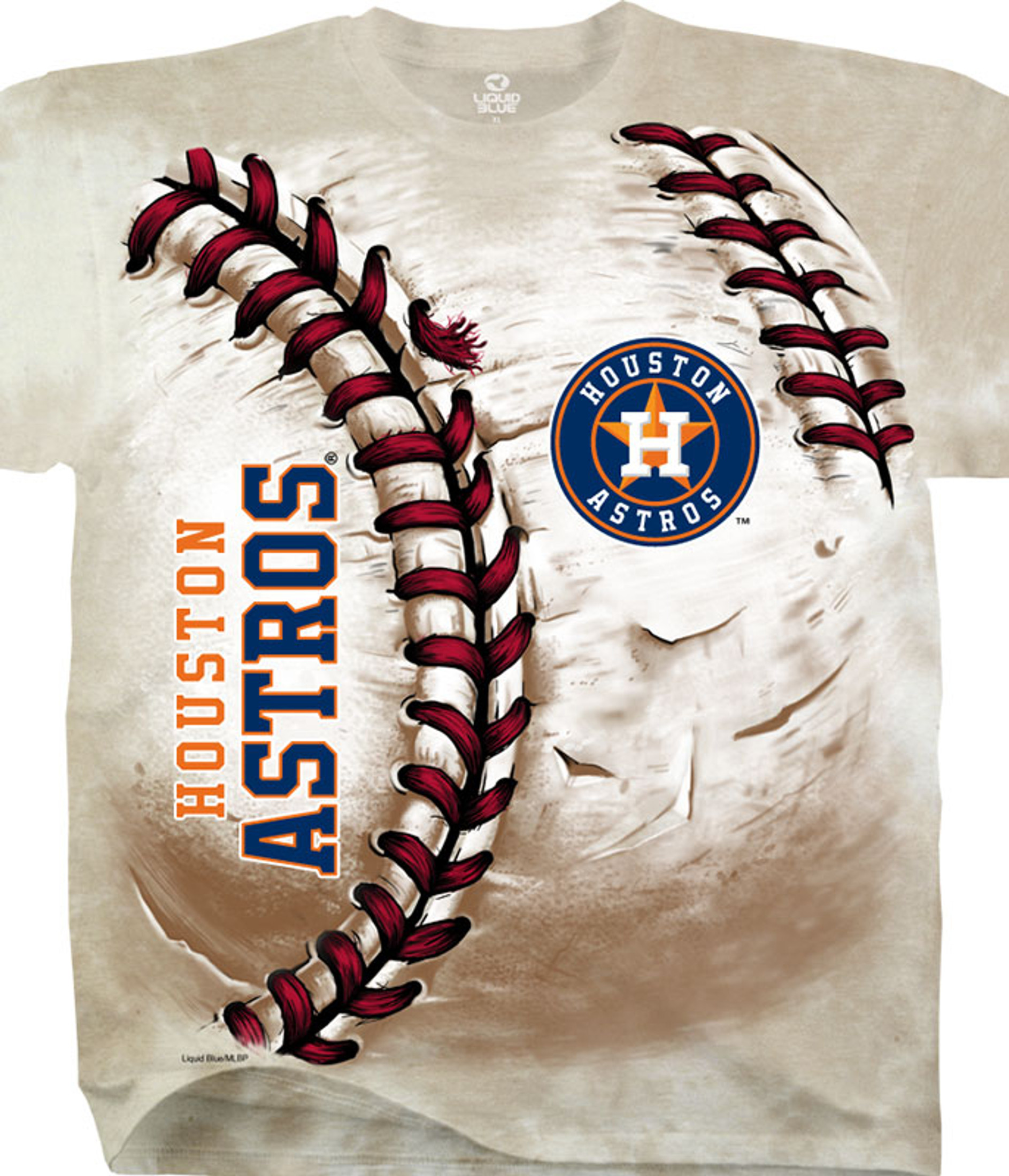 MLB Houston Astros Hardball Tie-Dye T-Shirt Tee Liquid Blue