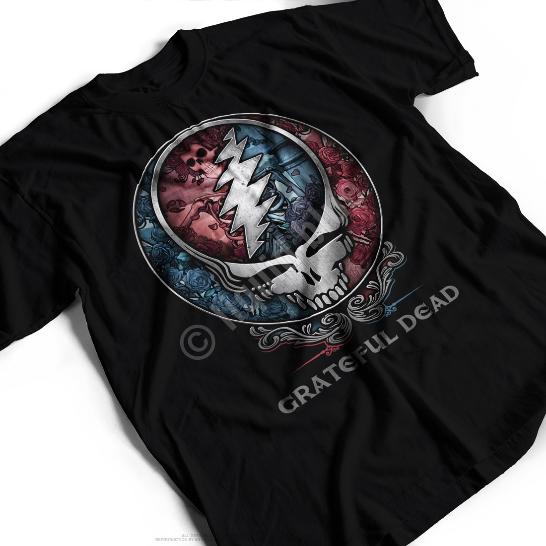 T-shirt Grateful Dead Garcia SYF Blacklight - Fluorescent Sous UV, 100% Coton, Taille S à 5XL