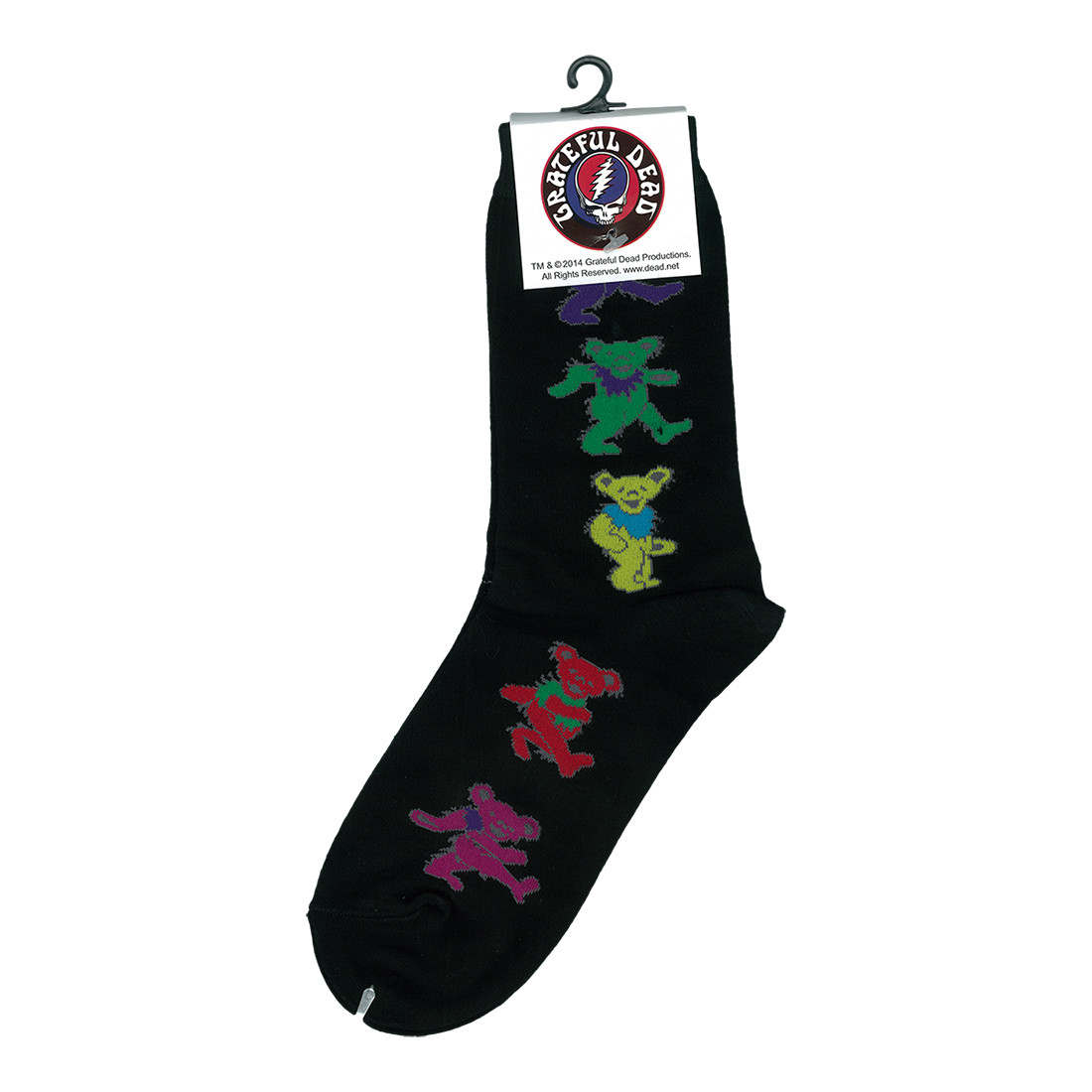 Grateful Dead GD Dancing Bear Ladies Black Socks Liquid Blue