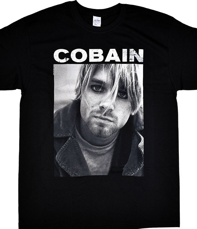 Nirvana Kurt Cobain Eyeliner Black T-Shirt Tee Liquid Blue