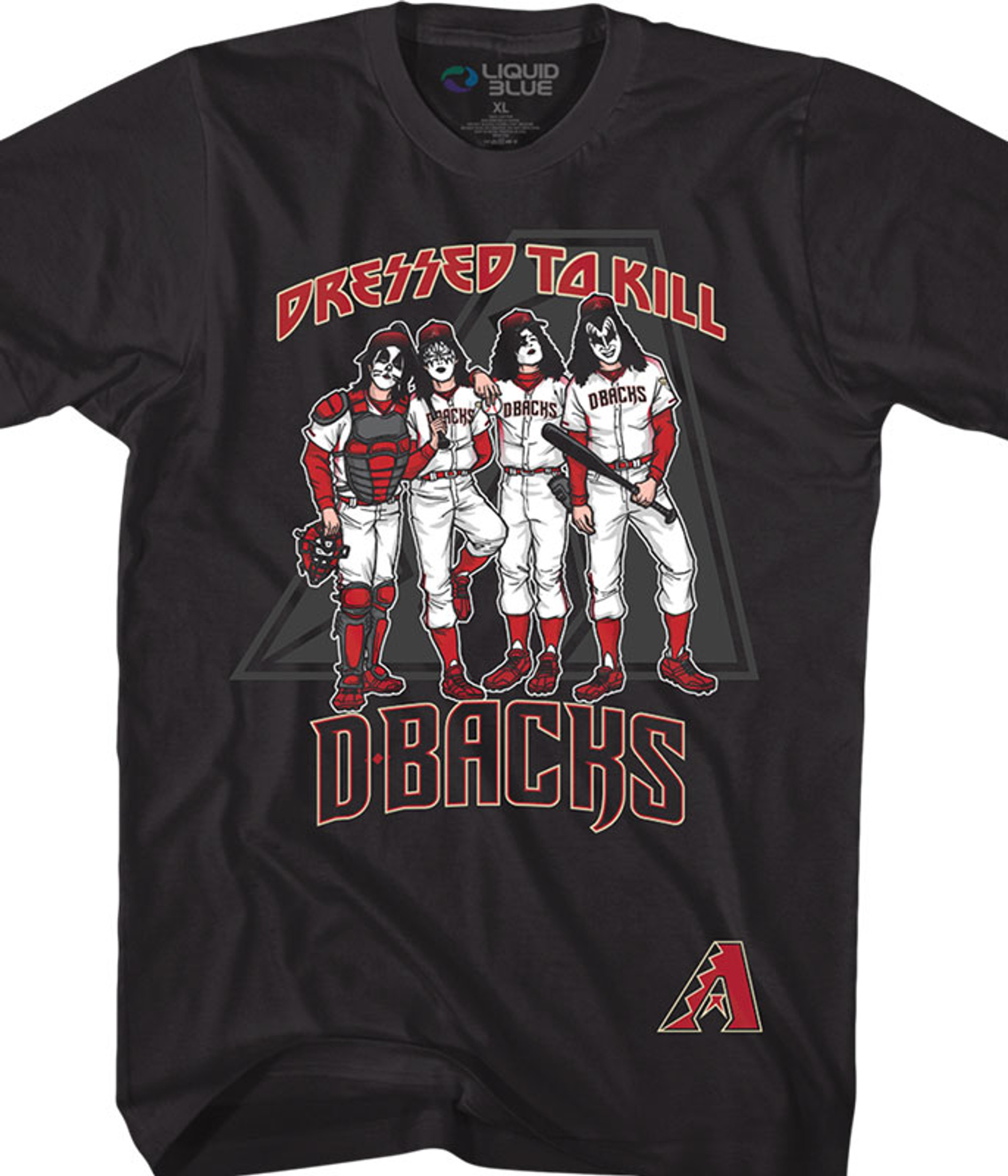 MLB Arizona Diamondbacks KISS Dressed to Kill Black T-Shirt Tee