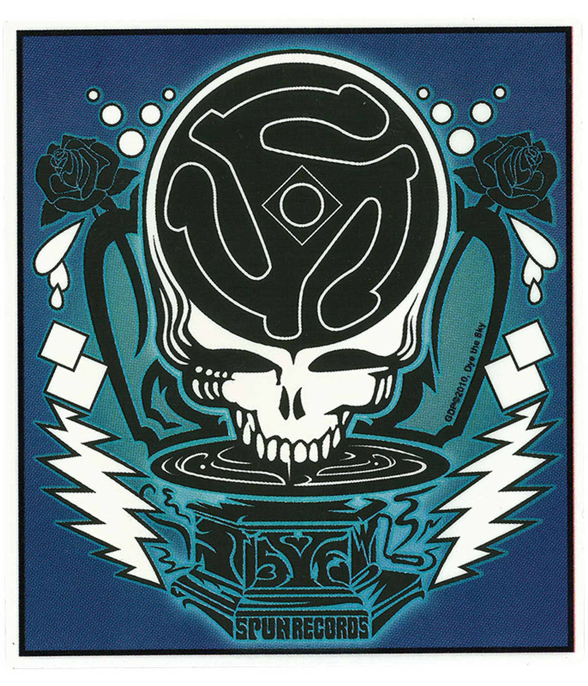 Grateful Dead GD DJ Spin Your Face Sticker Liquid Blue