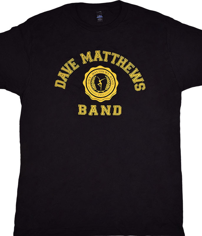 Dave Matthews Band College Logo Black T-Shirt Tee Liquid Blue