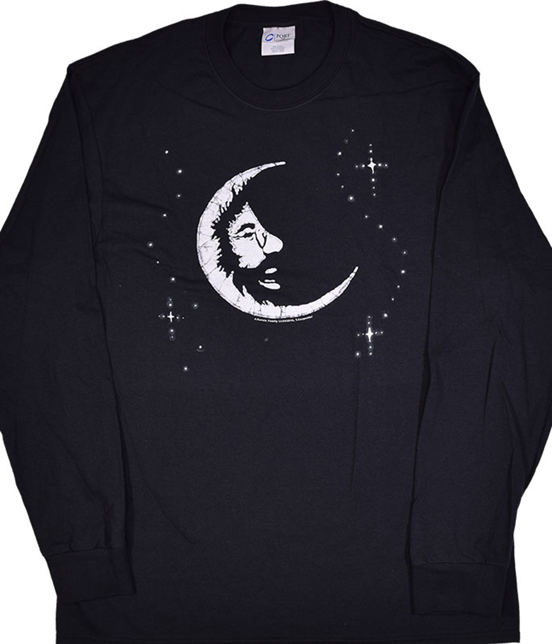 Jerry Garcia Sleeve Moon Long Black Liquid Tee Blue T-Shirt Jerry