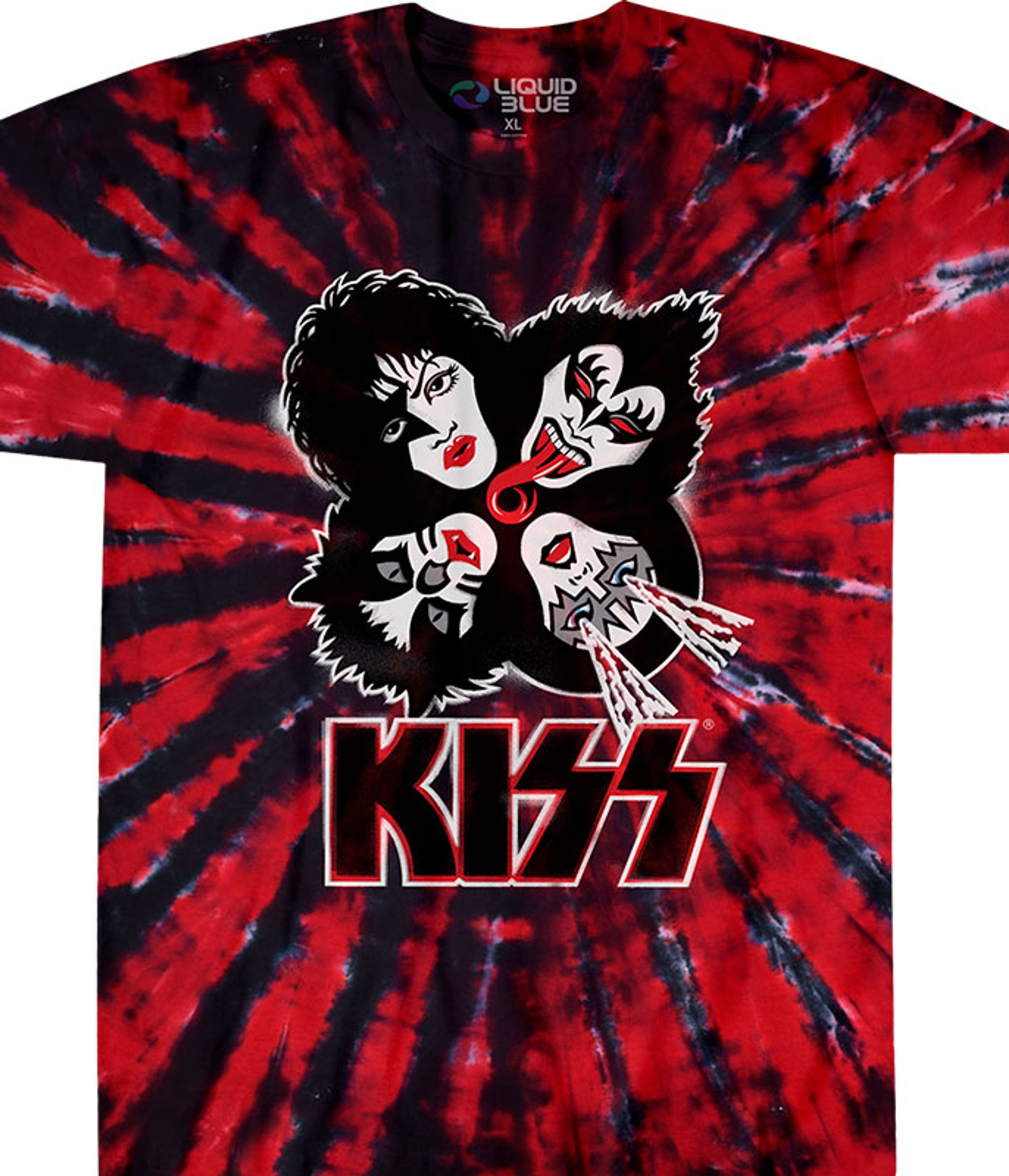 St Louis Cardinals Rock Band Kiss Liquid Blue Red T Shirt Dressed To Kill  XXL