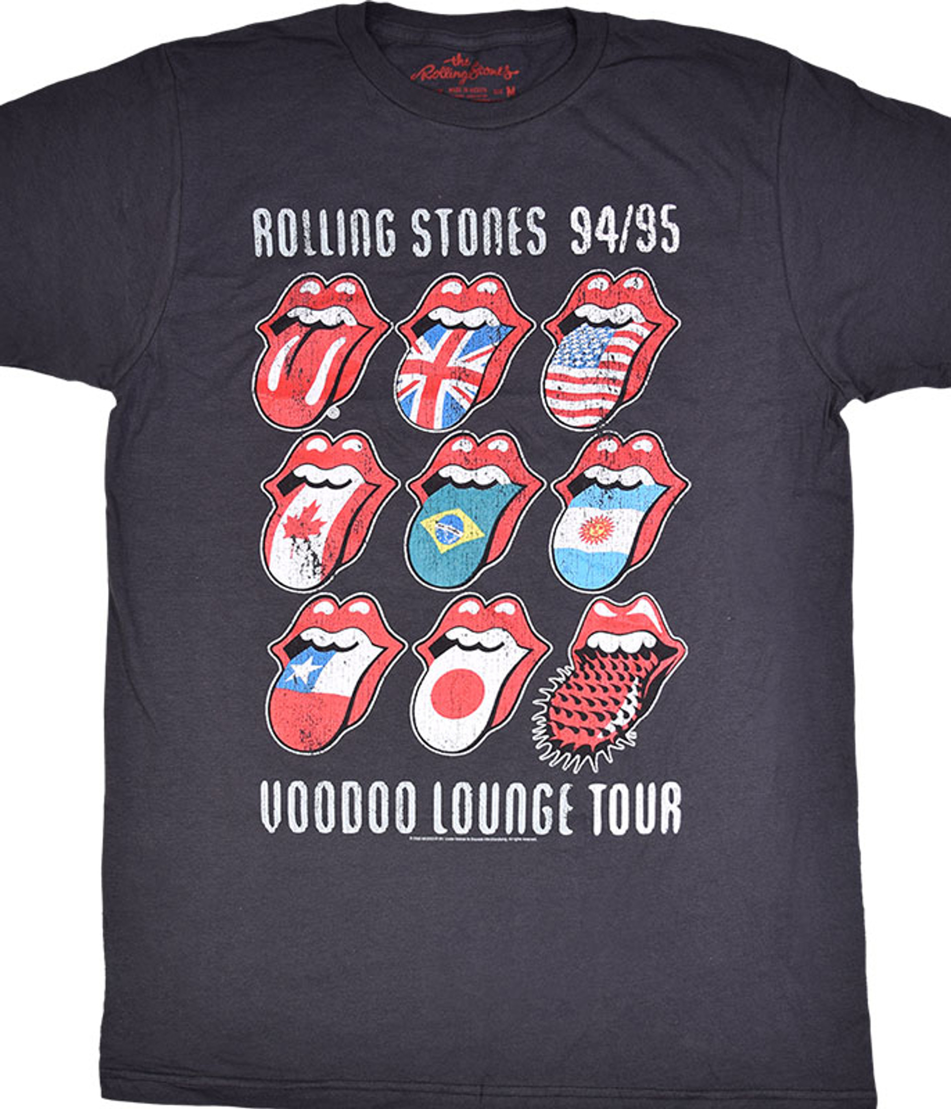 Rolling Stones Voodoo Tongues Vintage Grey T-Shirt Tee Liquid Blue