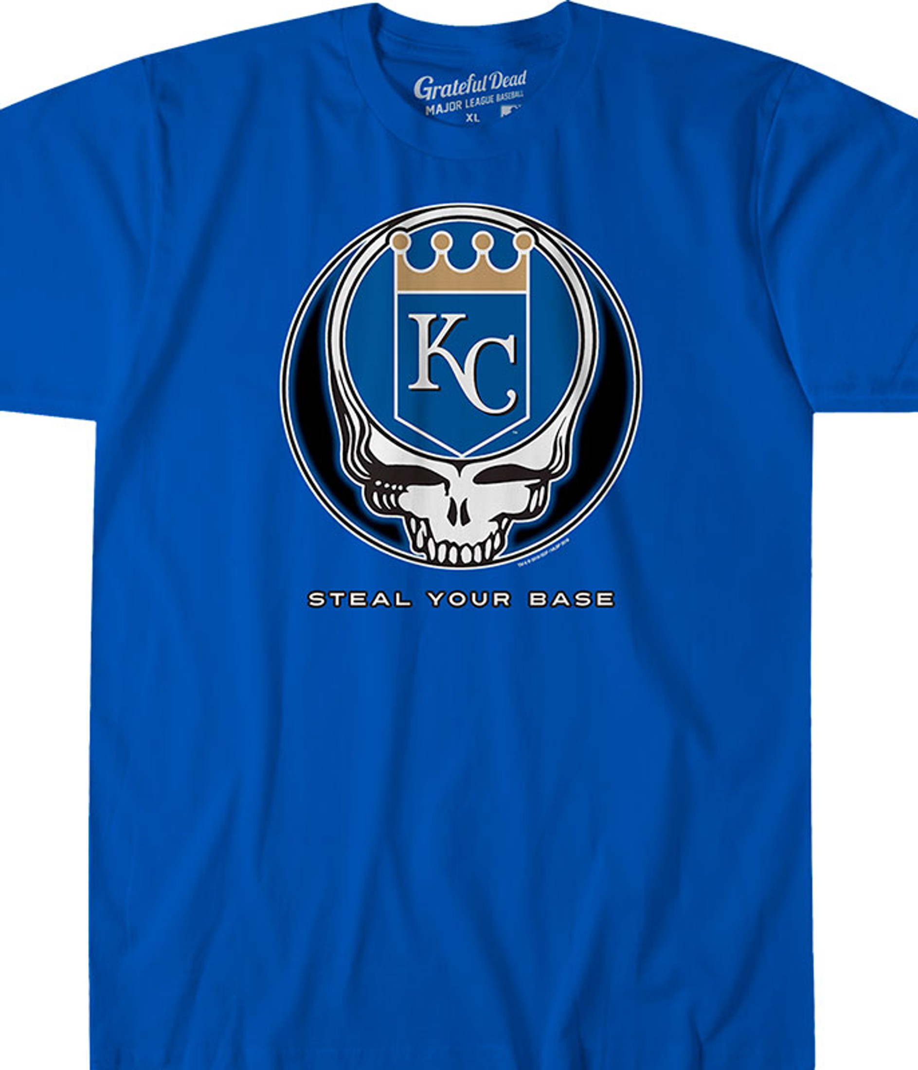 MLB Kansas City Royals GD Steal Your Base Blue Athletic T-Shirt Tee Liquid  Blue