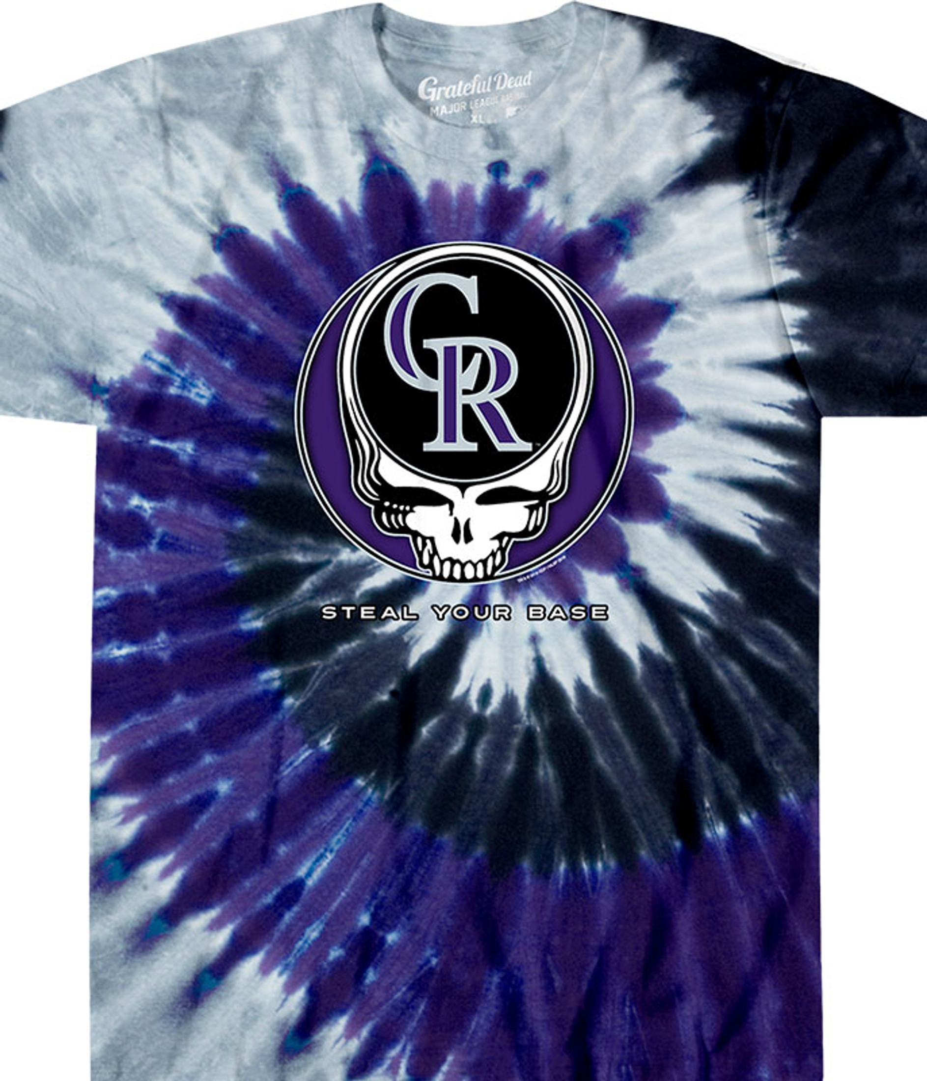 Colorado Rockies Steal Your Base Tie-Dye T-Shirt - S